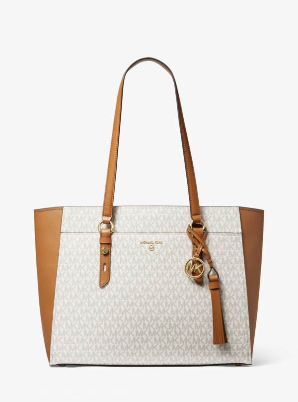 Damske Prenosná Taška Michael Kors Sullivan Large Logo and Leather Hnedožltý Hnede - Kabelky Michael Kors Outlet | MVERQ-1925